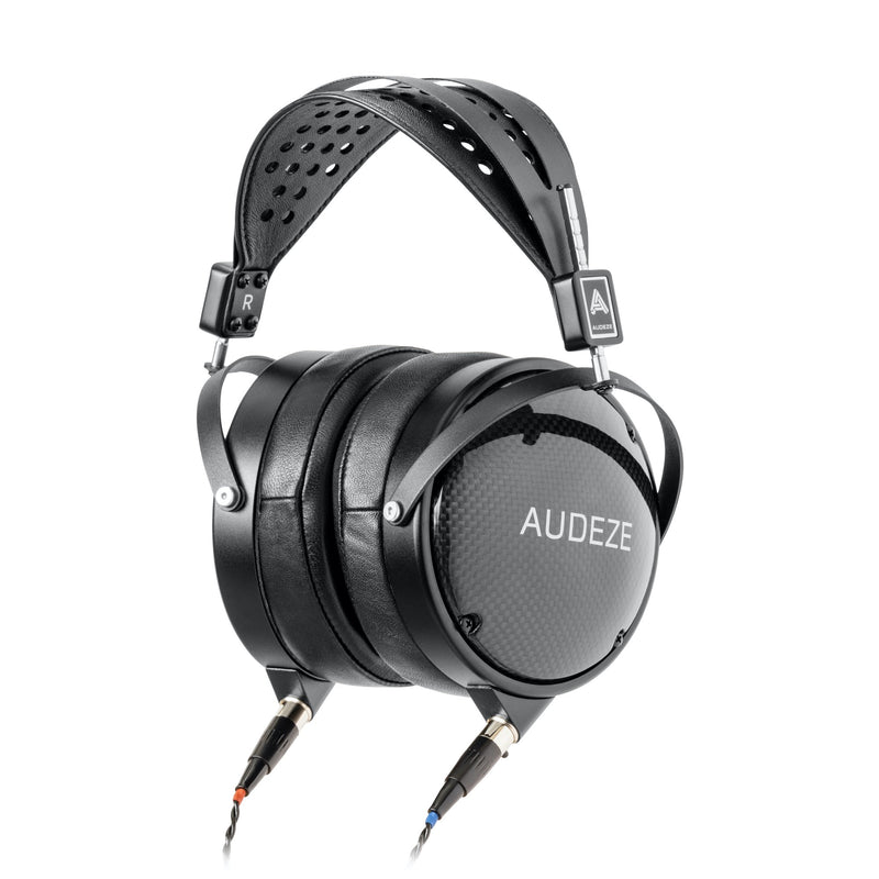 Black headphones with gray earcups which read "Audeze" on the side